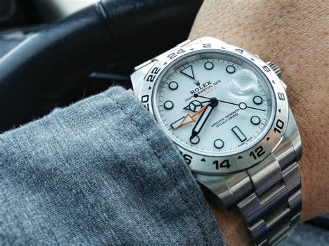 rolex explorer ii on wrist